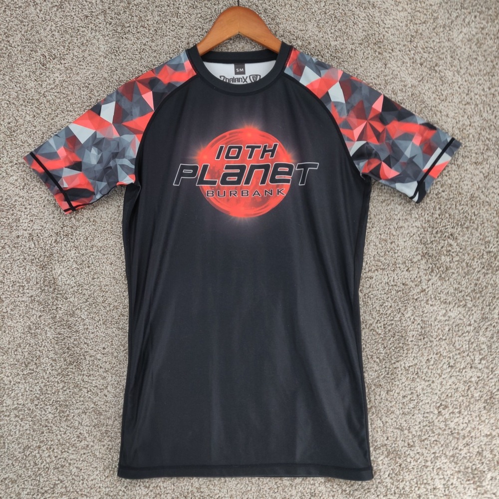 10th Planet Burbank Jiu Jitsu Rash Guard Mens Small Black Grappling Training Gym